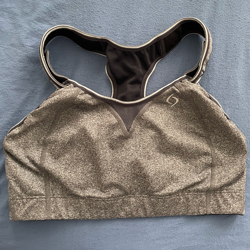 Gray Sports Bra with Racerback